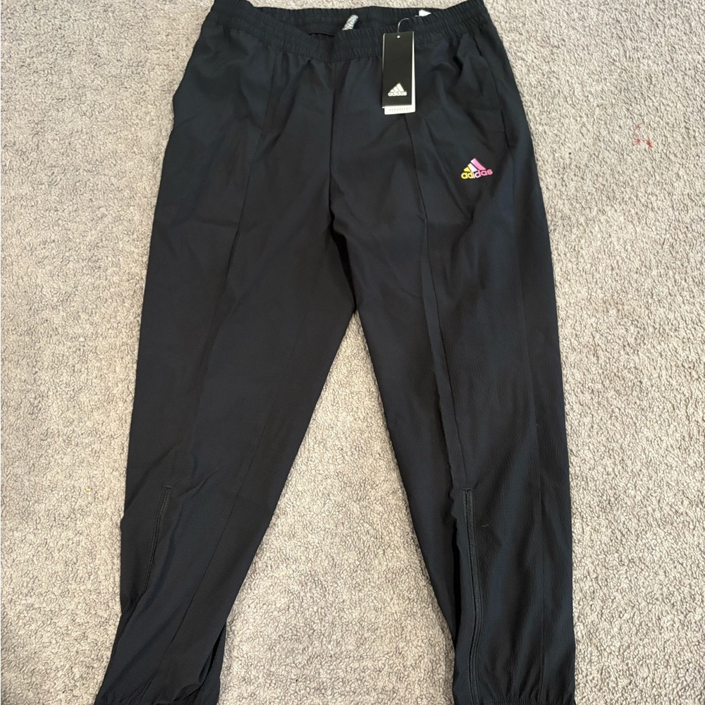 Adidas Black Jogger Sweatpants with Elastic Waistband
